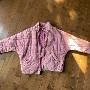 Free People Quilted Dolman Jacket in Pink XS
